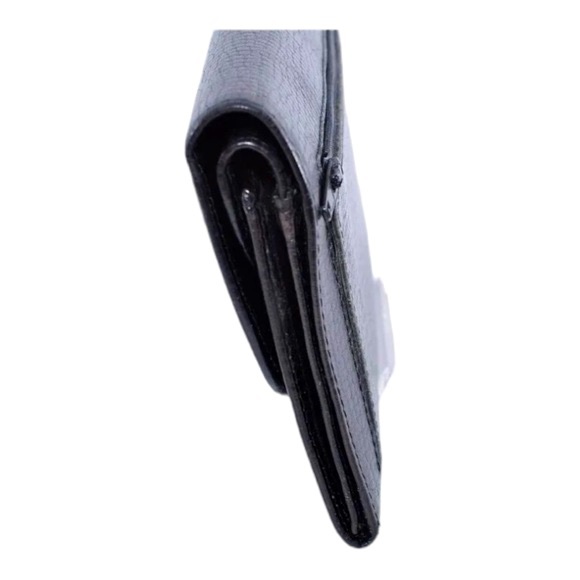 Christian Dior— Rare, Vintage:Black Leather CD Logo Long Wallet - Picture 3 of 10